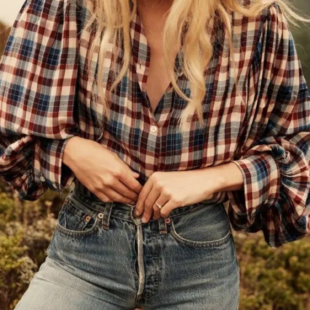 DÔEN Harlow Blouse in Belleville Plaid | XS - Picture 6 of 12